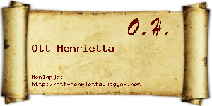 Ott Henrietta névjegykártya